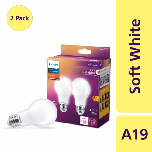 Philips 11.5-Watt (100-Watt) A19 LED Dimmable Flicker Free Light Bulb - Soft White (2700K) Perspective: front