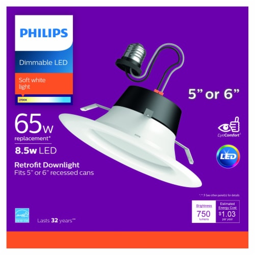 Philips 8.5 Watt 65 Watt Retrofit Downlight LED Soft White Light Bulb 1 ct Kroger
