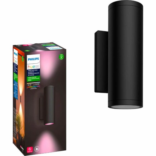 Hue 1746330V7 White & Color Ambiance Appear 1200-lumen Wall Lantern - Black Perspective: front