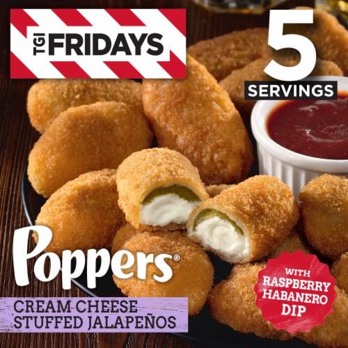 TGIF Cream Cheese Stuffed Jalapeno Poppers Frozen Snacks with Raspberry Habanero Dip