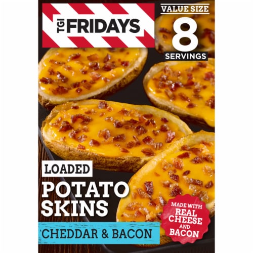 TGIF Loaded Cheddar & Bacon Potato Skins Value Size Frozen Snacks Perspective: front