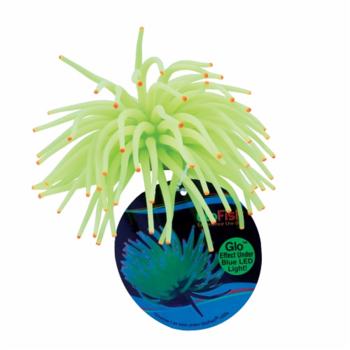GloFish® Tank Ornament - Yellow Anemone Perspective: front