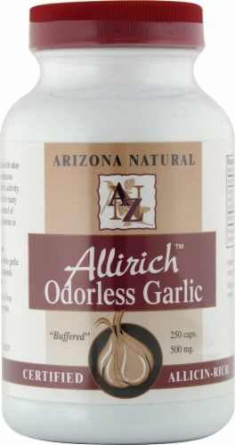 Arizona Natural Products Allirich Odorless Garlic Capsules 500mg Perspective: front