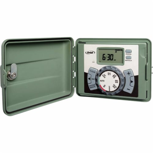 Orbit Easy-Set Logic 4-Station Indoor/Outdoor Plug-In Sprinkler Timer 57894 Perspective: front