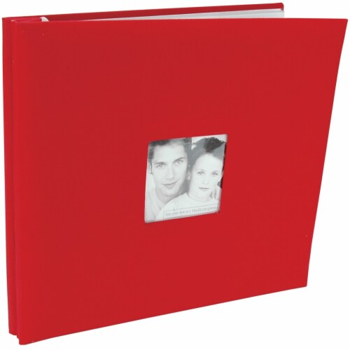 MBI Fashion Fabric Post Bound Album W/Window 12 X12 -Red Perspective: front