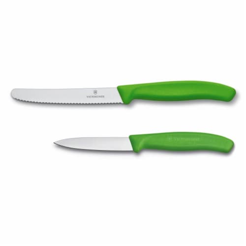 Victorinox Swiss Army Utility & Paring Knives - Green Perspective: front
