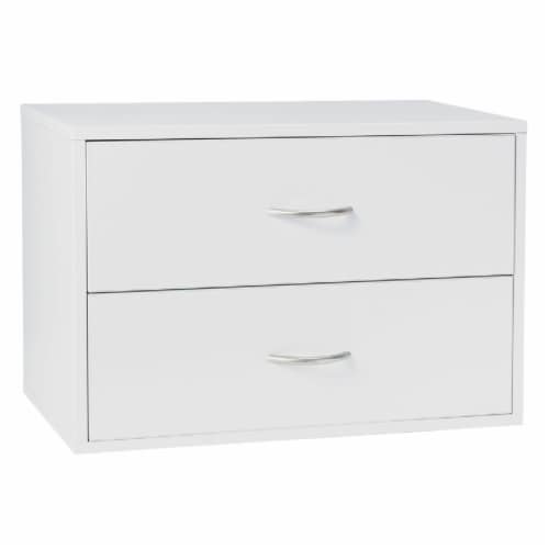 Organized Living Shelf and Drawer Unit - White Perspective: front