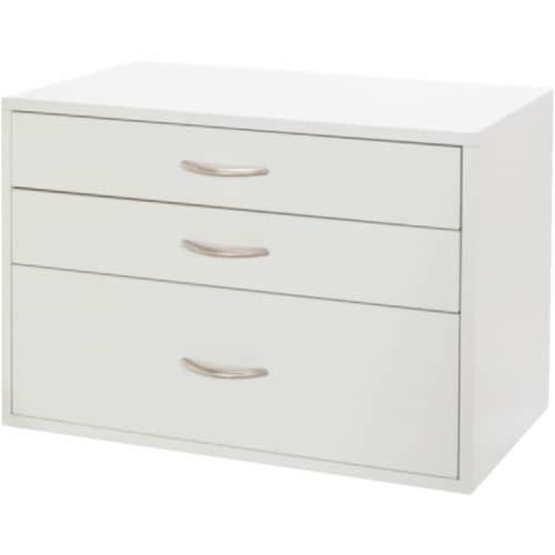 Organized Living 3-Drawer Shelf Unit - White Perspective: front