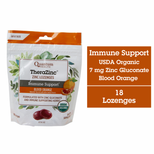 Quantum Health® TheraZinc® Blood Orange Lozenges Perspective: front