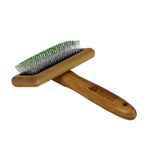 Soft Slicker Brushwith Stainless Steel Pins/Medium Perspective: front