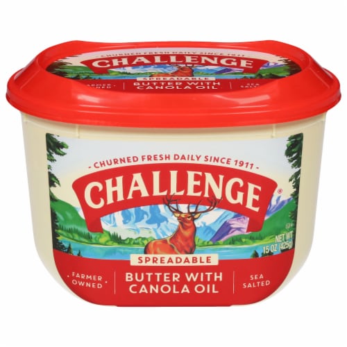 Challenge® Sea Salted Spreadable Butter with Canola Oil Tub Perspective: front