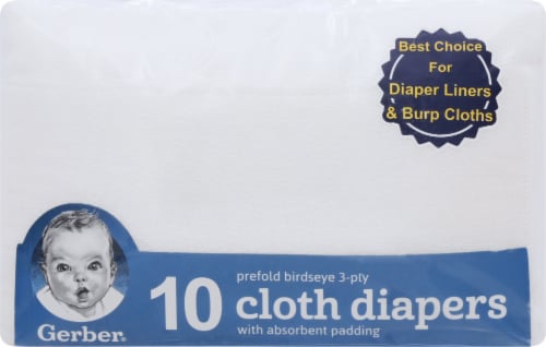 Gerber® Childrenswear Birdseye Cloth Pre-Fold Diapers - 10 Pack