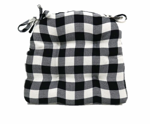 Fred Meyer Brentwood Gingham Twill Buffalo Check Chair Pad Black White 1 Ct