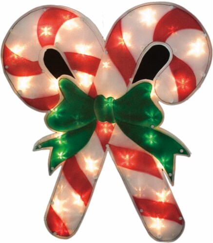 Sienna International Candy Cane Light Window Decor Perspective: front