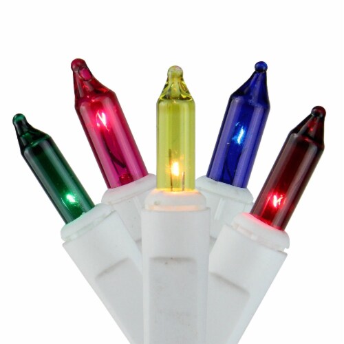 Sienna 300-Count Shimmering Multi-Color Mini Christmas Icicle Light Set, 8.5ft White Wire Perspective: front