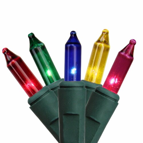 Sienna 200-Count Multi-Color Mini Christmas Light Set, 53.5ft Green Wire Perspective: front