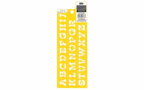 Delta Mania Sidekick Caps Alphabet Stencil Perspective: front