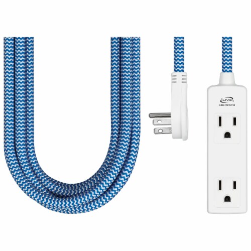 iLive 3-Outlet Fabric Power Cord Perspective: front