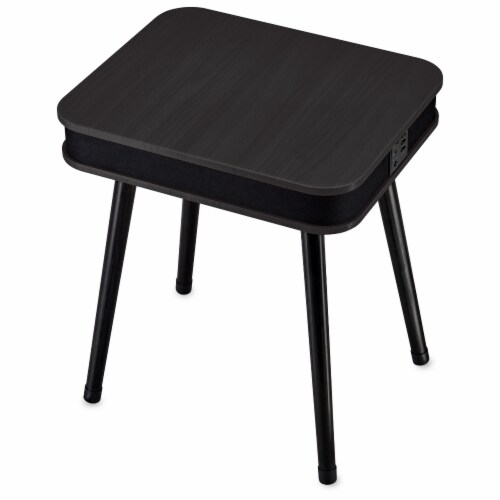 Square Speaker End Table - Black Perspective: front