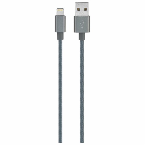 iLive Fabric Lightning Charging Cable - Gray Perspective: front