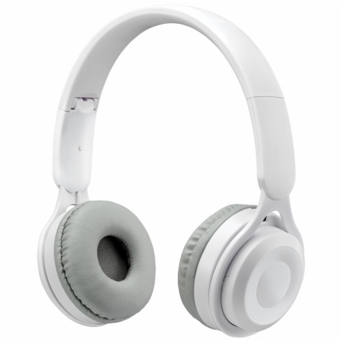 iLive Driver Built-in Microphone Aux In and On-Ear Controls Wireless Headphones - White Perspective: front