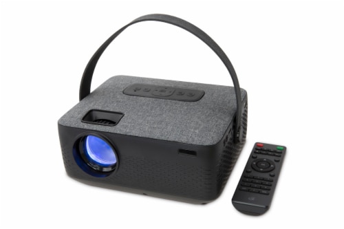 GPX Rechargable Bluetooth Projector - Gray/Black Perspective: front