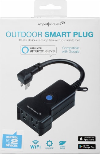 Amped Wireless 2 Socket Outdoor Smart Plug Perspective: front