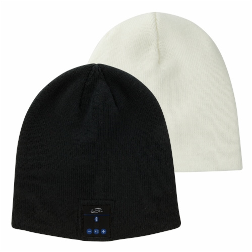 iLive™ Bluetooth Enabled Black/White Beanie Hat Perspective: front