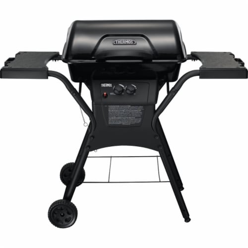 Thermos QuickSet 2-Burner Black 26,500-BTU LP Gas Grill 461674019 Perspective: front