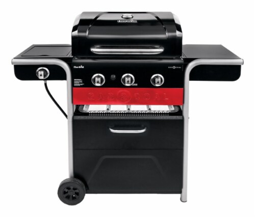 Char-Broil Gas2Coal 3 burners Multi-Fuel Grill Black 40000 BTU - Total Qty: 1 Perspective: front