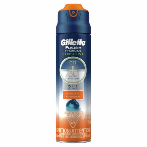Gillette® Fusion ProGlide Sensitive 2-in-1 Active Sport Shave Gel Perspective: front