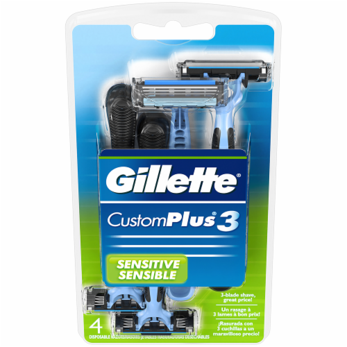 Gillette Custom Plus 3 Disposable Razors, 4 ct - Pick ‘n Save