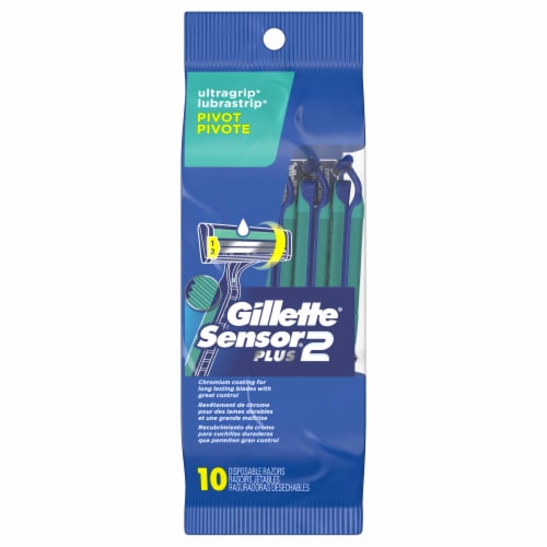 Gillette® Sensor2® Plus Pivoting Head Men’s Disposable Razors Perspective: front