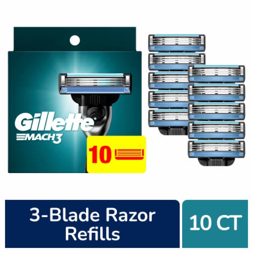 Gillette Mach3 Men's 3-Blade Razor Blades Refills Cartridges Perspective: front