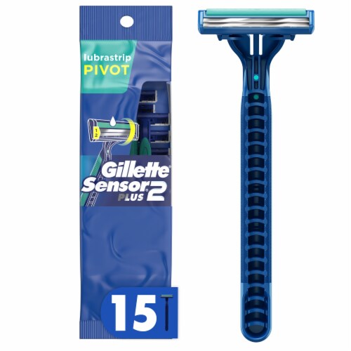 Gillette Men's Sensor2 Plus Pivoting Head Disposable Razor Perspective: front