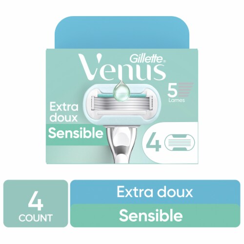 Gillette Venus Deluxe Smooth Sensitive Women's Razor Blade Refills Cartridges Perspective: front