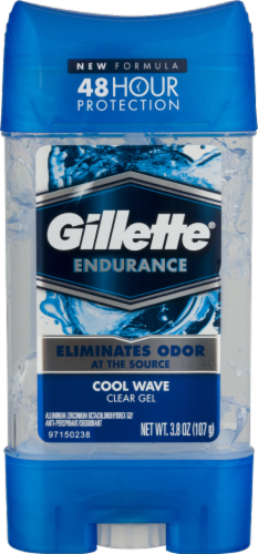 Gillette Endurance Cool Wave Clear Gel Antiperspirant / Deodorant Perspective: front