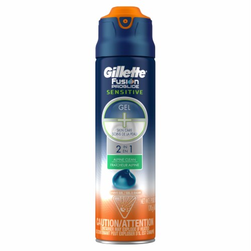 Gillette® Fusion ProGlide Sensitive 2-in-1 Alpine Clean Shave Gel Perspective: front