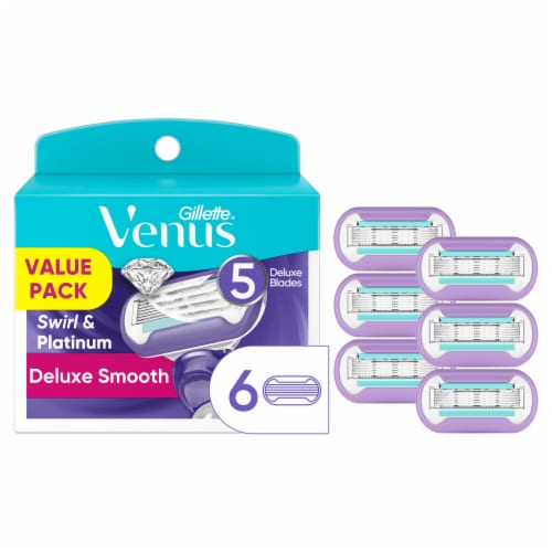 Gillette Venus Deluxe Smooth Swirl Women's Razor Blade Refills Cartridges,  6 ct - Gerbes Super Markets