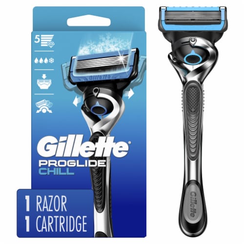 Gillette ProGlide Chill Men's Razors Handle and Blade Refill Cartridges Perspective: front