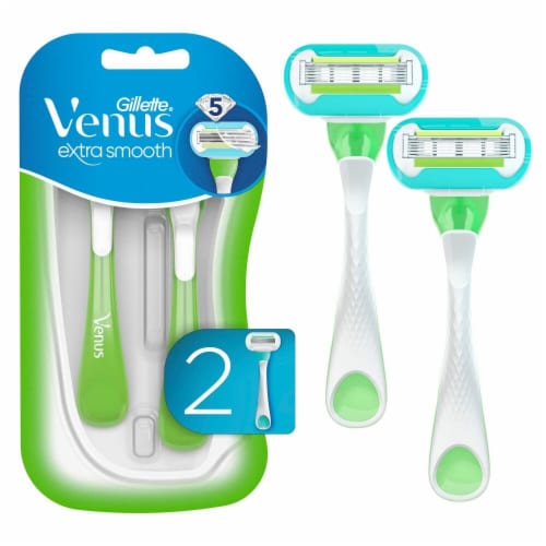Gillette Venus Extra Smooth Green Disposable Women's Razors Perspective: front