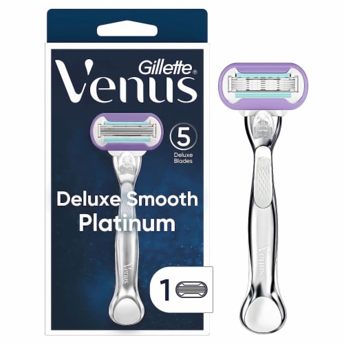 Gillette Venus Deluxe Smooth Platinum Women's Razors Handle and Cartridges Perspective: front