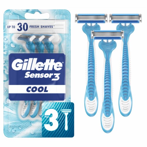 Gillette Sensor3 Cool Men's Disposable Razors Perspective: front