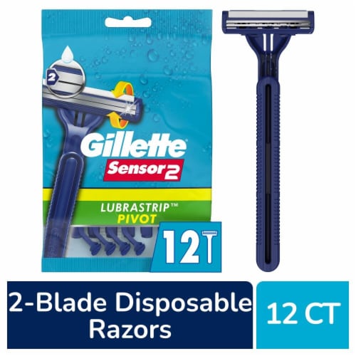 Gillette Sensor2 Pivoting Head Men's Disposable Razors Perspective: front