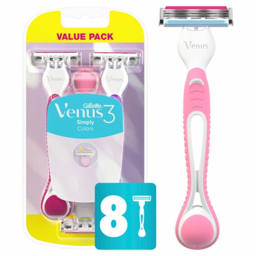 Gillette Venus Simply 3 Colors Disposable Razors, 8 ct - Pay Less Super  Markets