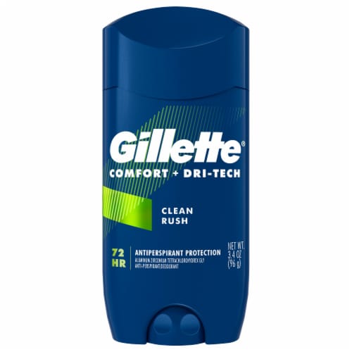 Gillette Comfort + Dri-Tech Clean Rush Men's Antiperspirant & Deodorant Stick Perspective: front