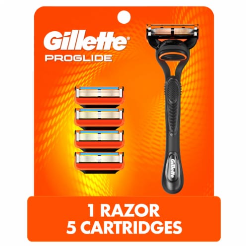 Gillette Fusion5 Men's Razors Handle and Blade Refill Cartridges Value Pack Perspective: front