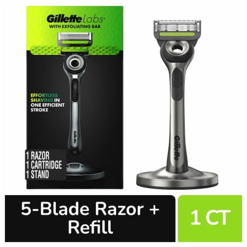GilletteLabs by Gillette Men's Exfoliating Razor + Blade Refill Cartridges Perspective: front