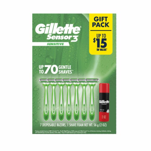 Gillette® Sensor3 Sensitive Razor Gift Pack Perspective: front