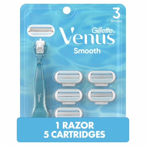 Venus Smooth Women's Razor Handle + Blade Refills Value Pack, 1 ct - Pay  Less Super Markets